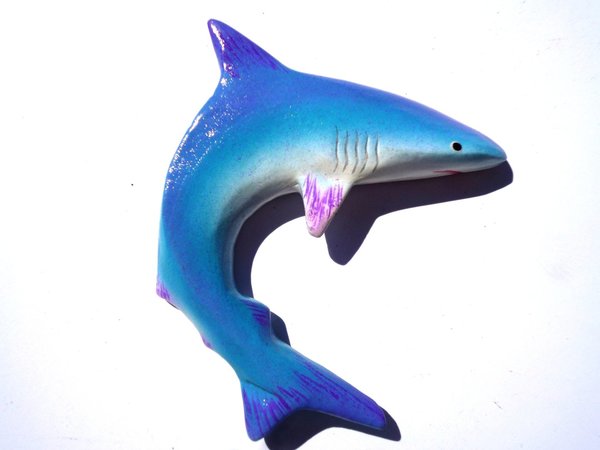 Magnet Hai blau rund - Holzmagnet