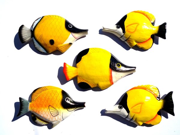 Magnete Fische gelb 5er Set C - Fischmagnete