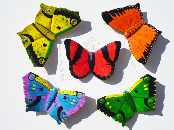 Magnete Schmetterlinge bunt 5er Set B