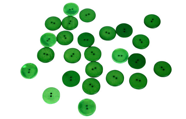Knöpfe grün 25 Stück - 1,5cm aus Kunststoff