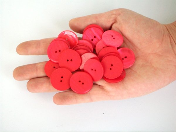 Knöpfe pink D: 2,3 cm (25 Stück) - Knopf aus Kunststoff