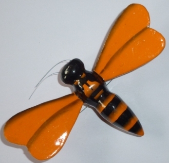 süßes Give away: Holzmagnet niedliche Biene, orange - Handbemalt