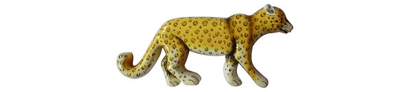 Holzmagnet Leopard, stehend - Handbemalt