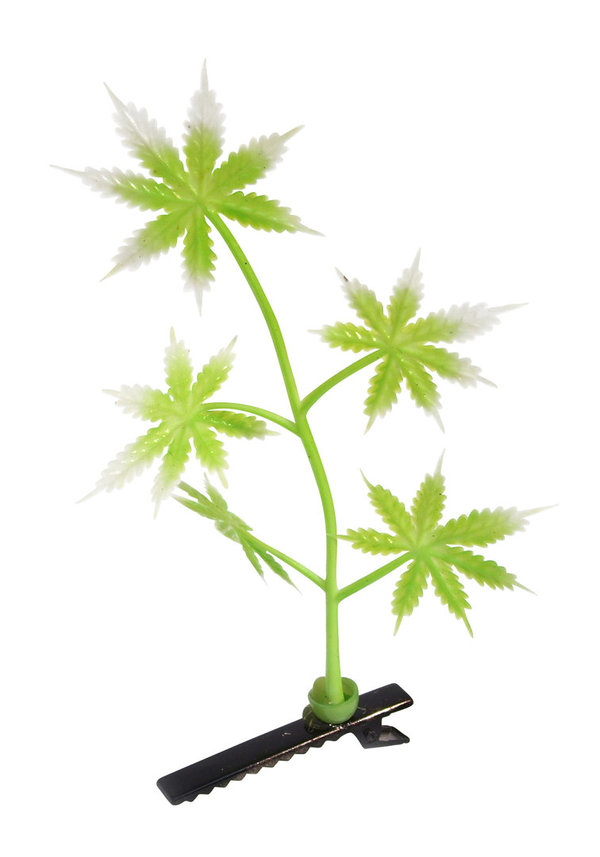 4er Set Cannabis Haarclips - lustiger Hanf Greenclip