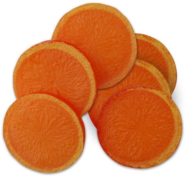6 Orangenscheiben - Orangen Hohlattrappe