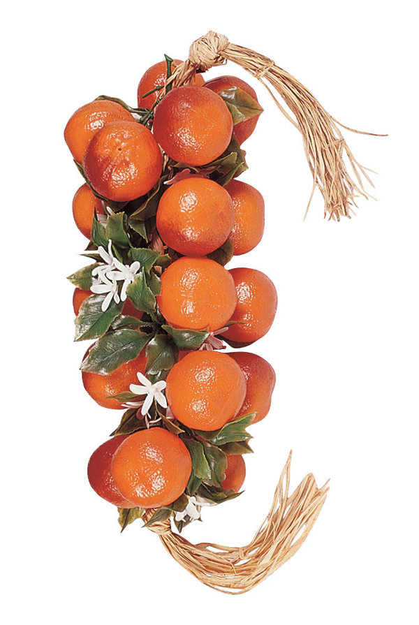 Girlande mit 20 Orangen - Obstattrappen aus Kunststoff