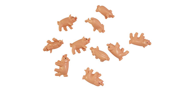 Würfel-Schweine 10er Set - Glücksbringer